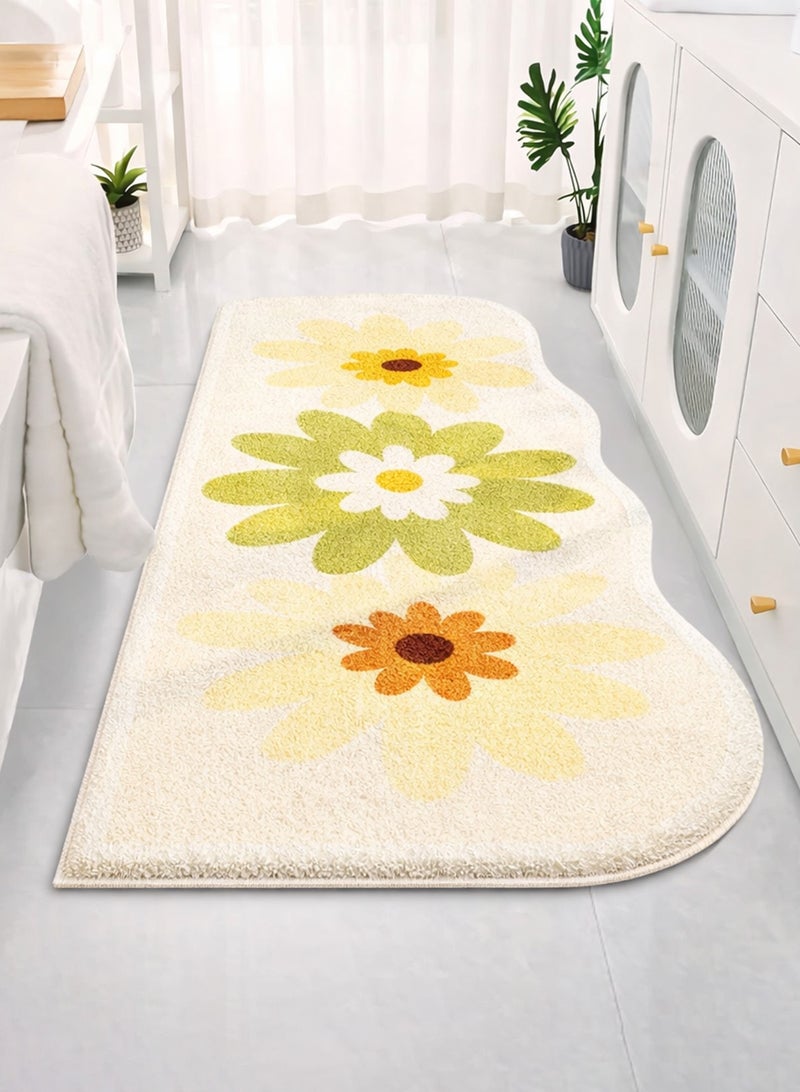 LOOPITYS Small Fresh Flower Imitation Cashmere Carpet Bedside Carpet Home Wear resistant, Cooling resistant, Anti slip Carpet Tea Table Window Mat - Image 4